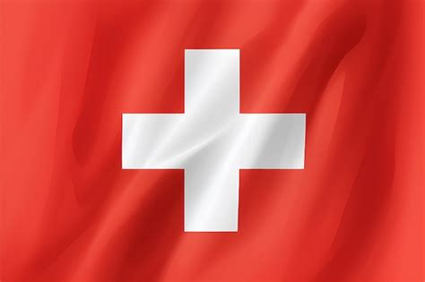Premium AI Image | A red swiss flag with a white cross