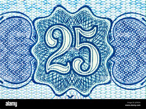 Detail from a 25kc Czech banknote - NUMBER 25 Stock Photo - Alamy