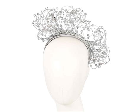 Bespoke Silver Fascinator By Fillies Collection Au
