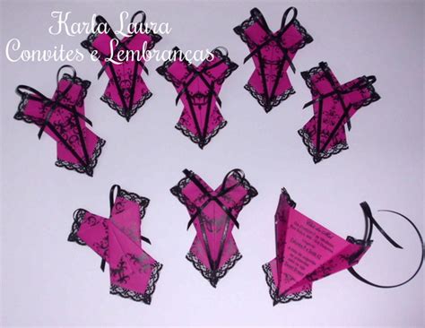 CONVITE PARA CHÁ DE LINGERIE CORPETE DE ORIGAMI Elo