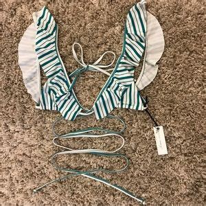 Lovers Friends Swim Lovers Friends Ruffle Wrap Tie Bikini Top Nwt Poshmark