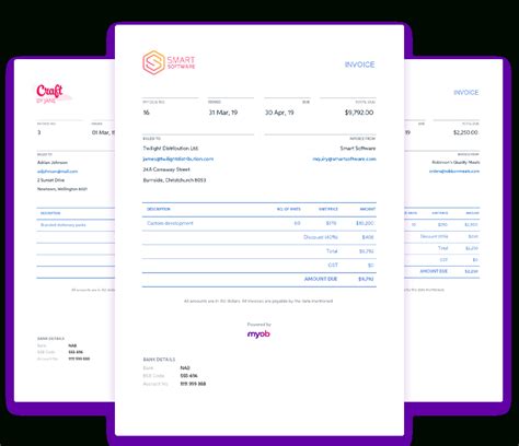 Free Invoice Template For Small Business Myob Australia Regarding New