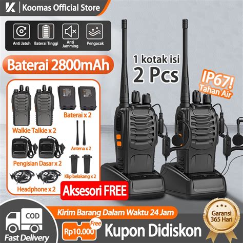 Jual Koomas 2Pcs Ht Walkie Talkie Jarak Jauh 10km Max UHF400 520MHz Ht