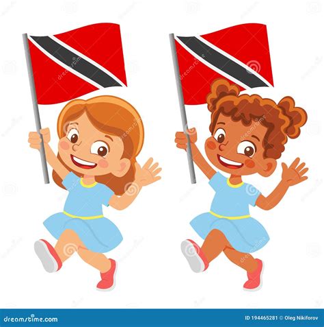 Trinidad And Tobago Flag In Hand Set Stock Illustration Illustration