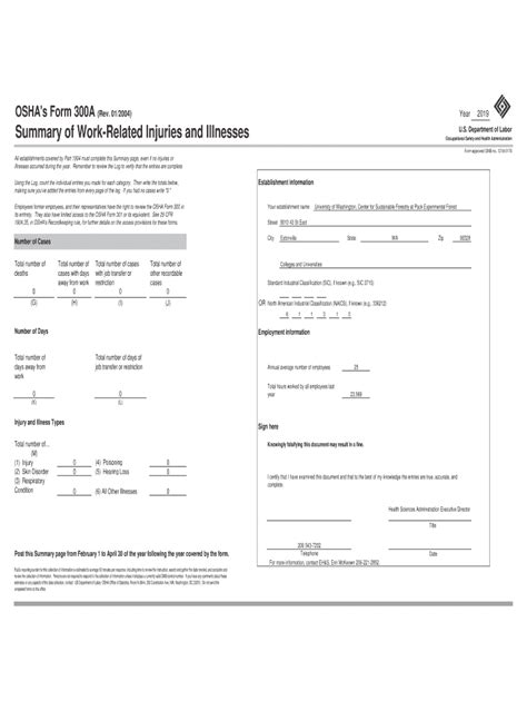 Fillable Online Osha Form 300a Printable Printable Blank To Fill