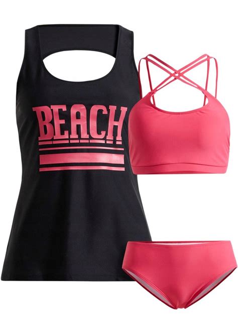 Bpc Stylowe Tankini I Biustonosz Bikini Cz Ci R Owo Czarny Cena Opinie G Ry Od