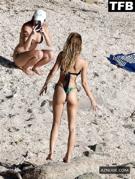 Alexis Ren Sexy Seen Showing Off Her Slender Figure In A Bikini On The Beach In St Barts Aznude