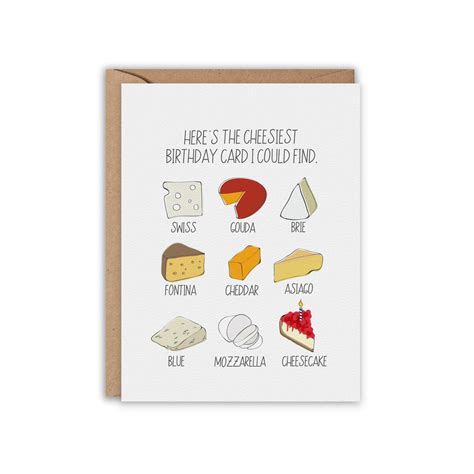 cheesy birthday greeting card paper violet designs