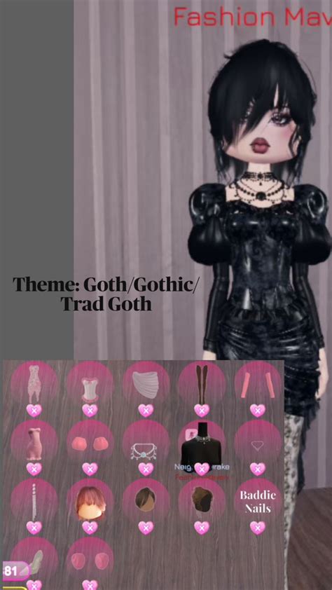 Dti Inspo Theme Goth Gothic Trad Goth Nel