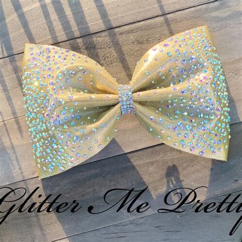 4 Glitter Tailless Cheer Bow With Team Name Etsy