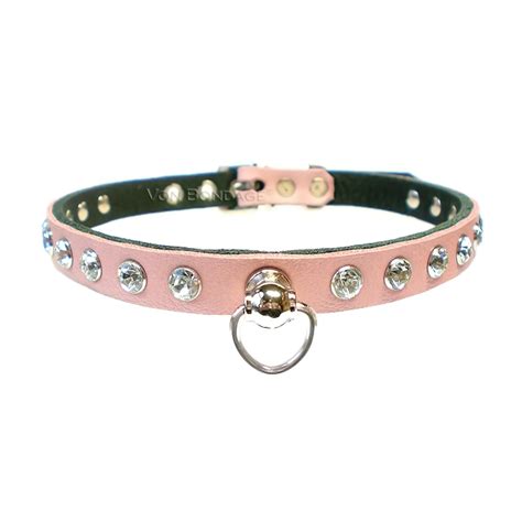 Pink Leather Bdsm Collars Von Bondage