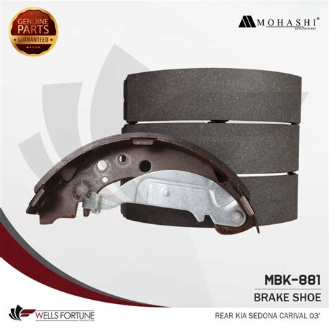 Kia Sedona Carnival Mohashi Brake Shoe REAR 4 PCS Lazada PH