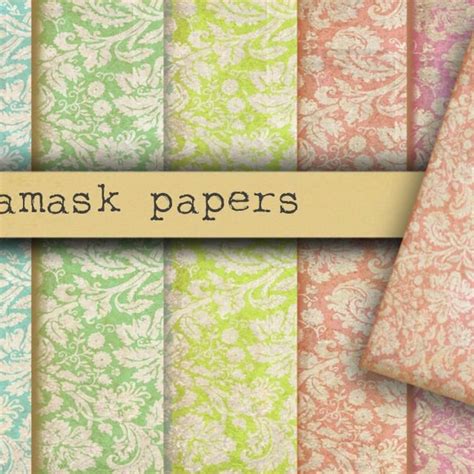 Damask Digital Paper Etsy