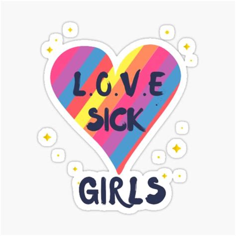 Lovesick Girls Rainbow Heart Sticker For Sale By Marianini Redbubble