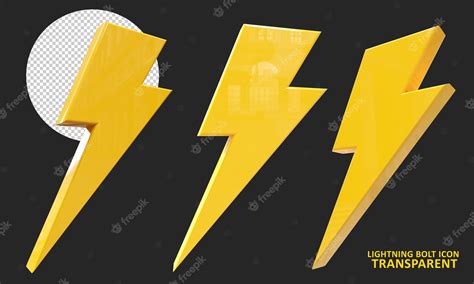 Premium Psd Yellow Lightning Bolt Icon Flash Icon 3d Rendering