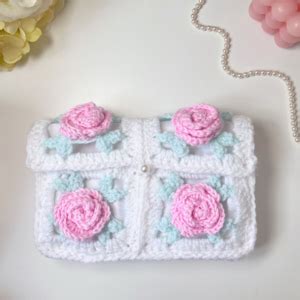 Flower Granny Square Book Cover Crochet Pattern Ribblr