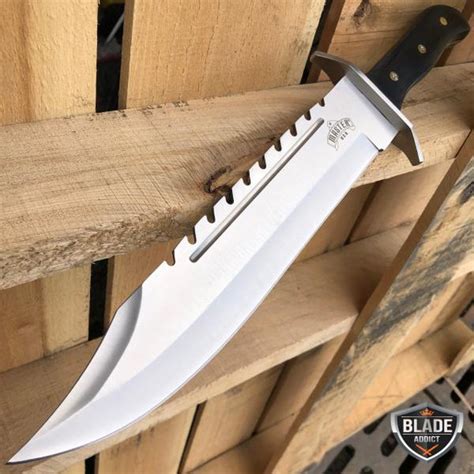 15 Full Tang Tracker Tactical Hunting Rambo Fixed Blade Camping Bowie Knife New Megaknife