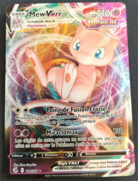 Carte Pok Mon Mew Vmax Full Art Eb Poing De Fusion Fr Mint Eur