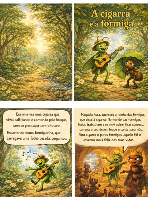 A Cigarra E A Formiga Pdf - Fábula A Cigarra e A Formiga | PDF