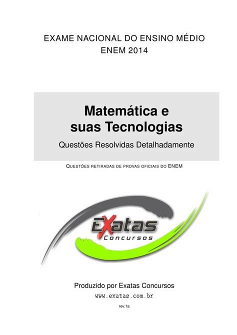 Pdf Matem Tica E Suas Tecnologias Exatas Concursos Enem