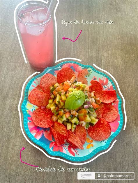 Ceviche de camarón con Tostitos flaming hot in Healthy recipes Healthy Food