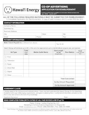 Fillable Online CO OP ADVERTISING GUIDELINES Sbdil Hawaiienergy