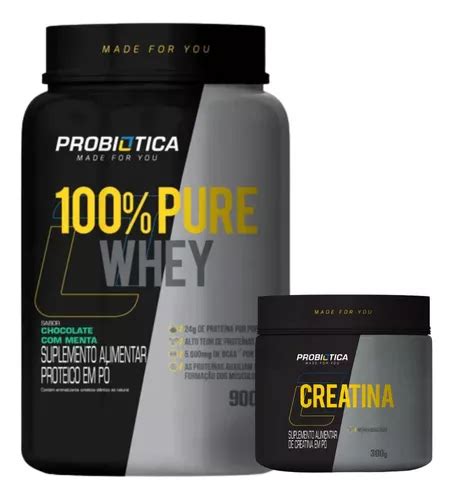 Pure Whey Pote 900g Probiotica Creatina 300g Probiotica