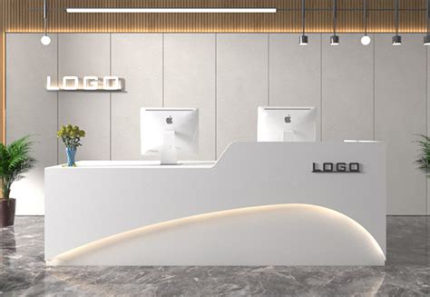 Custom Modern Small Blcak White Reception Front Desk