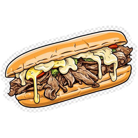 Cheesesteak Transparent PNG Clipart For Sticker Design Asset Etsy