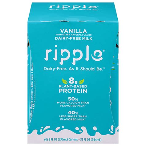 Ripple Milk Dairy Free Vanilla 4 Ea Dairy Sun Fresh