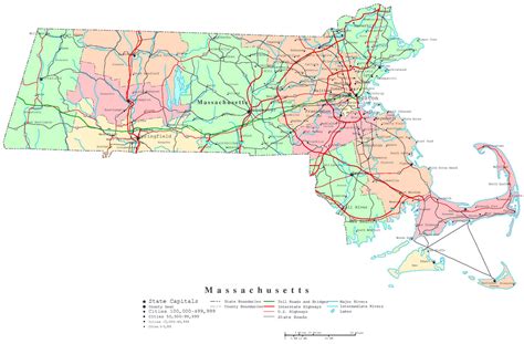 Massachusetts Cities Map - Guide of the World