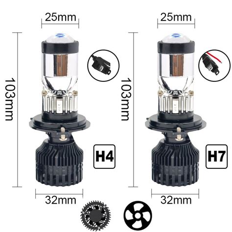 Set Becuri Led H4 H7 Cu Lupa 1 Canbus 120w 24000 Lumeni 6000k