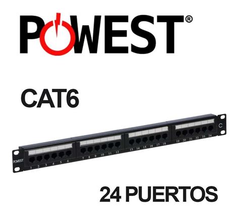 Patch Panel Powest Npp Cat Puertos Para Rack Tecnit