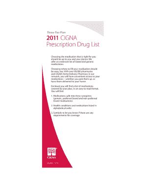 Fillable Online Employee Phoenix Cigna Prescription Drug List Fax