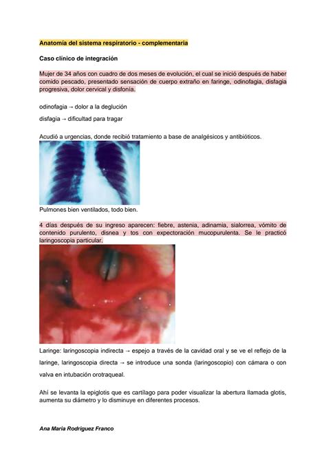 Solution Casos Clinicos Anatomia Sistema Respiratorio Studypool