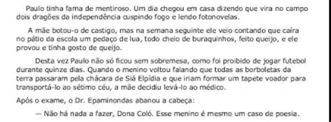 Um Texto De 10 Linhas - Escreva um texto com o mínimo de 10 linhas comentando : "Esse menino é ...