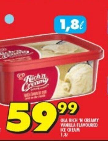 Ola Rich N Creamy Vanilla Flavoured Ice Cream Offer At Shoprite