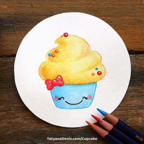 How To Draw A Super Cute Cupcake Step By Step Drawing Tutorial