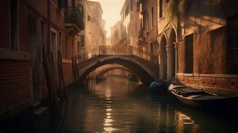 Premium Photo | Bridge in venice italy generative ai