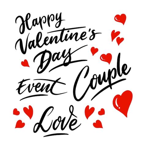 Premium Vector Happy Valentines Day Handwriting Calligraphy