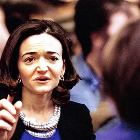 Movie Still Of Sheryl Sandberg At A Campaign Rally In Stable