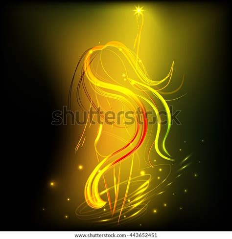 Silhouette Naked Girl Long Hair Light Stock Vector Royalty Free Shutterstock