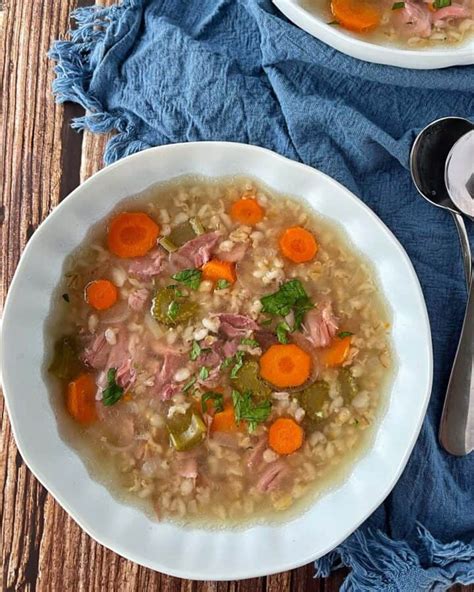 Slow Cooker Bacon Hock And Barley Soup VJ Cooks