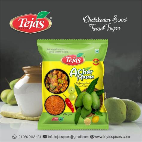 Tejas Spicy Achar Masala Packaging Type Bag Packaging Size 200g At