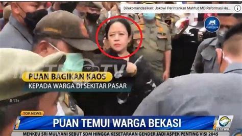 Ekspresi Puan Maharani Saat Bagi Bagi Kaos Di Pasar Disorot Muka Masam