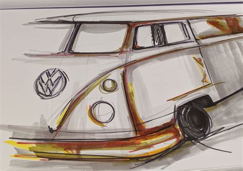 Vw Campervan Freehand Sketch Sai Aletaha Sketches Design Sketch