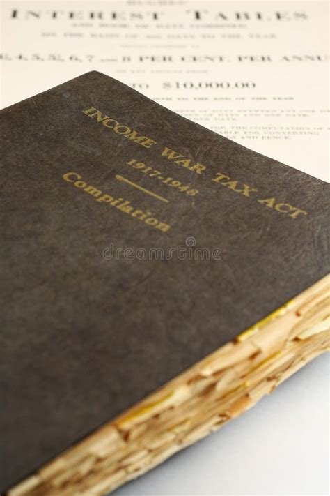 war income tax act stock image image  money book accounting