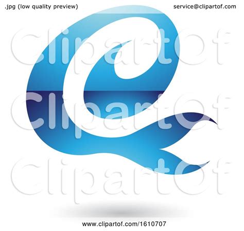 Clipart of a Blue Letter E - Royalty Free Vector Illustration by cidepix #1610707