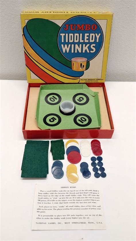 Vintage Rare Jumbo Tiddledy Winks Tiddly Game By Milton Bradley S