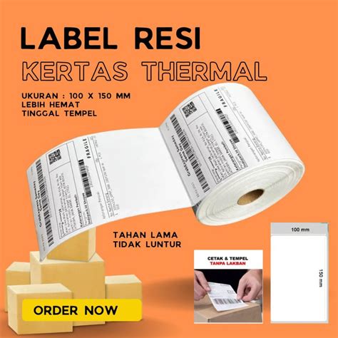 Jual Kertas Thermal X Mm Label Resi Barcode Roll A X Cm